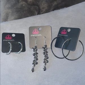 Three Silver Paparazzi Earring Bundle 🤍